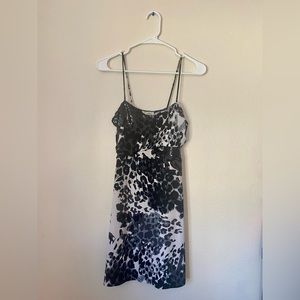 Sexy spaghetti strap black and white dress